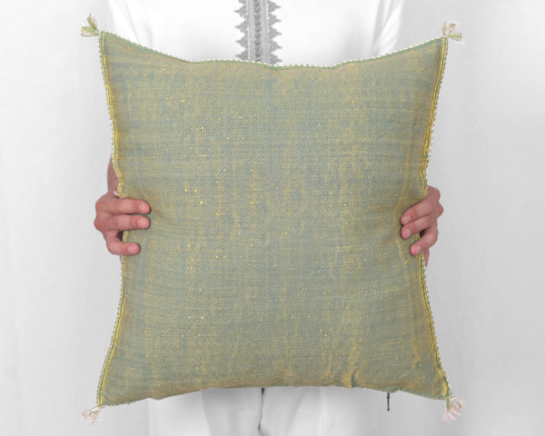 Cactus Silk Moroccan Sabra Pillow Throw, Apple Green - Square 20"x20" (CTS-P113)
