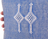 Cactus Silk Moroccan Sabra Pillow Throw, Indigo Blue - Square 20"x20" (CTS-P116)