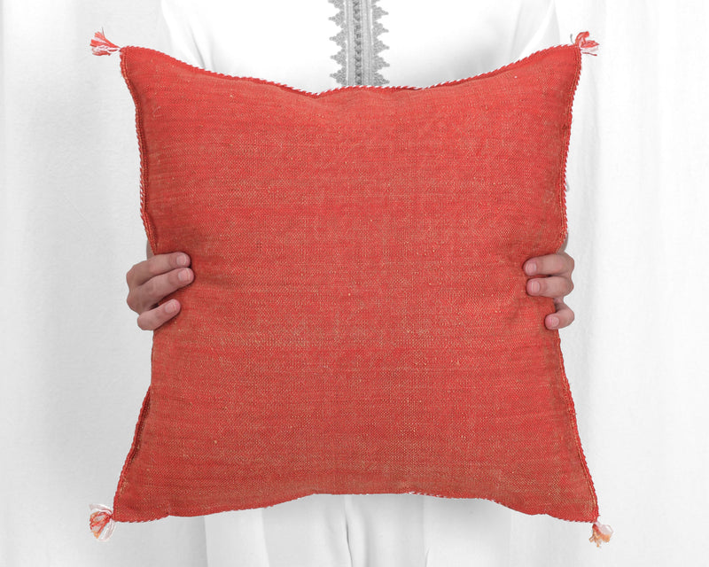 Cactus Silk Moroccan Sabra Pillow Throw, Imperial Red - Square 20"x20" (CTS-P117)