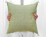 Cactus Silk Moroccan Sabra Pillow Throw, Apple Green - Square 20"x20" (CTS-P123)