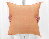 Cactus Silk Moroccan Sabra Pillow Throw, Marigold Orange - Square 20"x20" (CTS-P127)