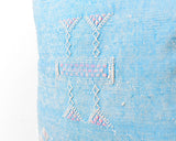 Cactus Silk Moroccan Sabra Pillow Throw, Aqua Blue - Square 20"x20" (CTS-P128)