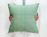 Cactus Silk Moroccan Sabra Pillow Throw, Pear Green - Square 20"x20" (CTS-P131)