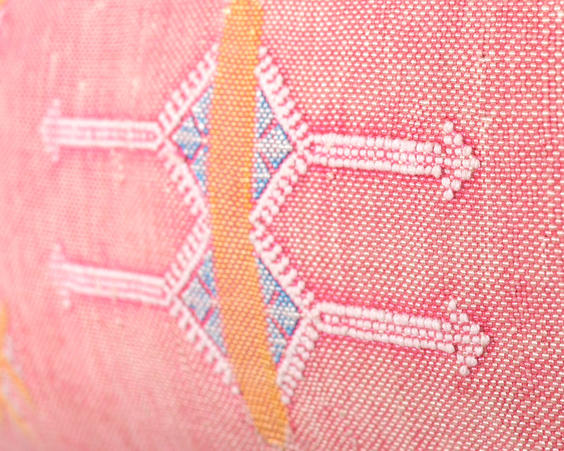 Cactus Silk Moroccan Sabra Lumbar Throw, Watermelon Pink - Rectangle 13"x21" (CTS-S100)