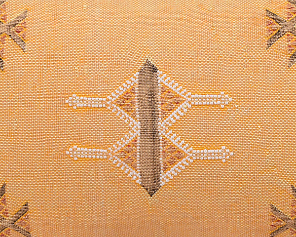 Cactus Silk Moroccan Sabra Lumbar Throw, Mustard Yellow - Rectangle 13"x21" (CTS-S104)
