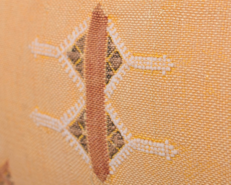 Cactus Silk Moroccan Sabra Lumbar Throw, Mikado Yellow - Rectangle 13"x21" (CTS-S114)