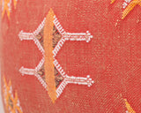 Cactus Silk Moroccan Sabra Lumbar Throw, Crimson Red - Rectangle 13"x21" (CTS-S117)