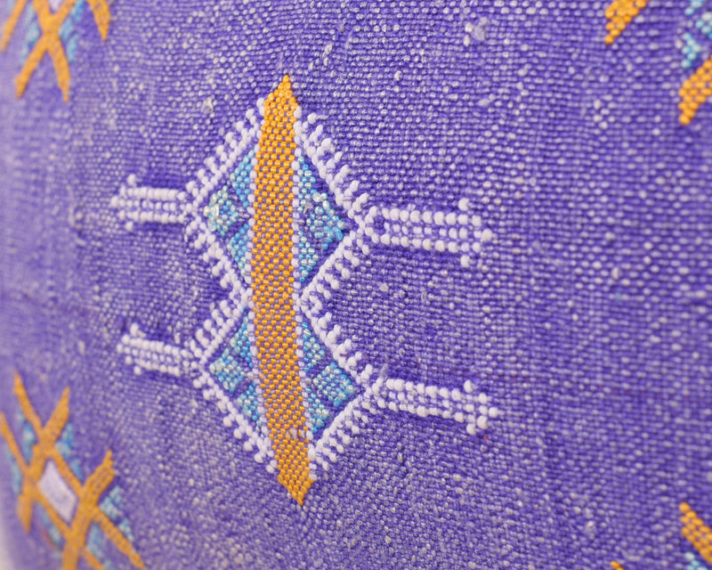 Cactus Silk Moroccan Sabra Lumbar Throw, Violet Purple - Rectangle 13"x21" (CTS-S123)