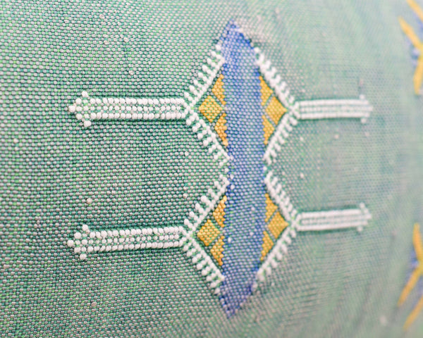 Cactus Silk Moroccan Sabra Lumbar Throw, Shamrock Green - Rectangle 13"x21" (CTS-S126)