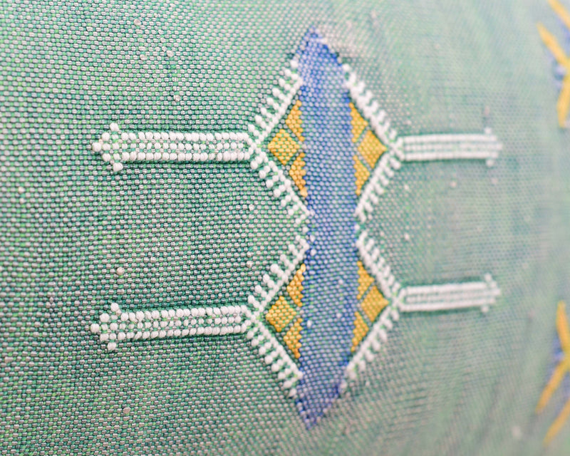 Cactus Silk Moroccan Sabra Lumbar Throw, Shamrock Green - Rectangle 13"x21" (CTS-S126)