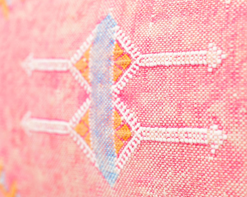 Cactus Silk Moroccan Sabra Lumbar Throw, Pink  - Rectangle 13"x21" (CTS-S132)