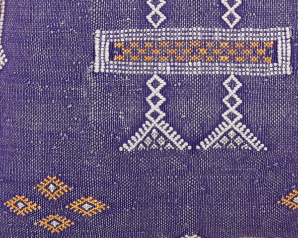 Cactus Silk Moroccan Sabra Pillow Throw, Violet Purple - Square 18"x18" (CTS-Z104)