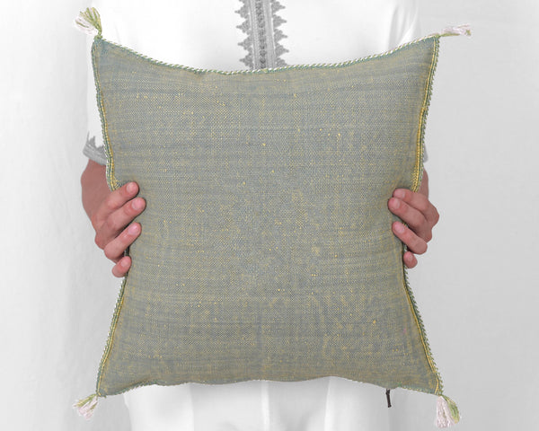 Cactus Silk Moroccan Sabra Pillow Throw, Apple Green - Square 18"x18" (CTS-Z110)