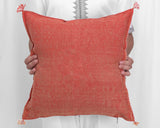 Cactus Silk Moroccan Sabra Pillow Throw, Imperial Red - Square 18"x18" (CTS-Z112)