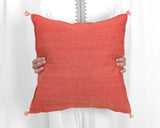 Cactus Silk Moroccan Sabra Pillow Throw, Crimson Red - Square 18"x18" (CTS-Z114)