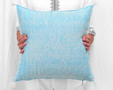 Cactus Silk Moroccan Sabra Pillow Throw, Aqua Blue - Square 18"x18" (CTS-Z115)