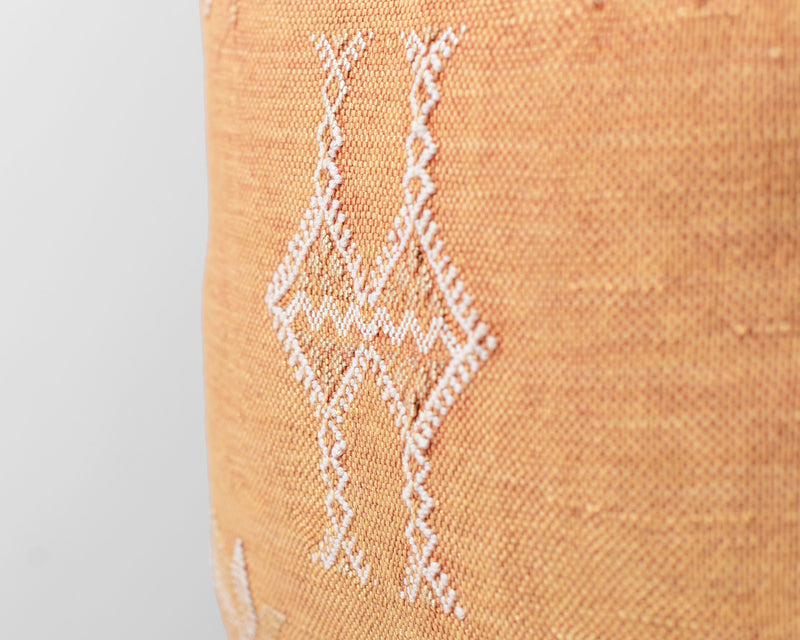 Cactus Silk Moroccan Sabra Pillow Throw, Marigold Orange - Square 18"x18" (CTS-Z116)