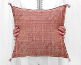Cactus Silk Moroccan Sabra Pillow Throw, Dark Rust - Square 18"x18" (CTS-Z121)