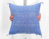 Cactus Silk Moroccan Sabra Pillow Throw, Imperial Blue - Square 18"x18" (CTS-Z130)