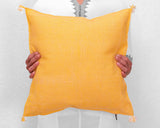 Cactus Silk Moroccan Sabra Pillow Throw, Canary Yellow - Square 18"x18" (CTS-Z132)