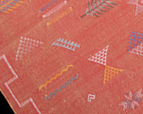 Cactus Silk Moroccan Sabra Area Rug - Crimson Red 4'10"x8'03"ft  (RNS-M066)
