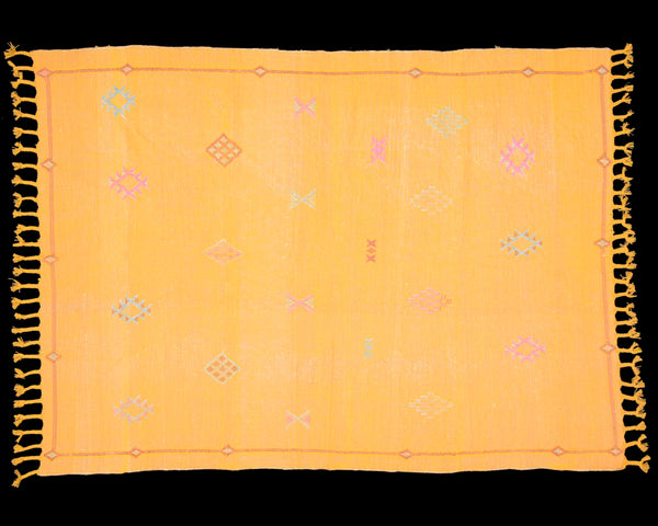 Cactus Silk Moroccan Sabra Accent Rug -  Yellow 3'11"x5'11"ft  (RNS-S023)