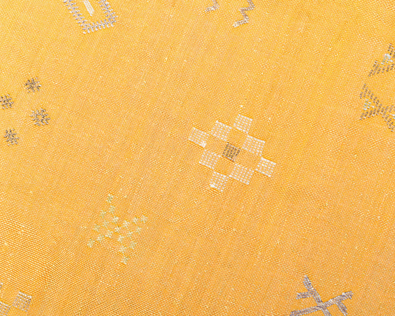 Cactus Silk Moroccan Sabra Accent Rug - Amber Yellow 3'11"x5'07"ft  (RNS-S052)