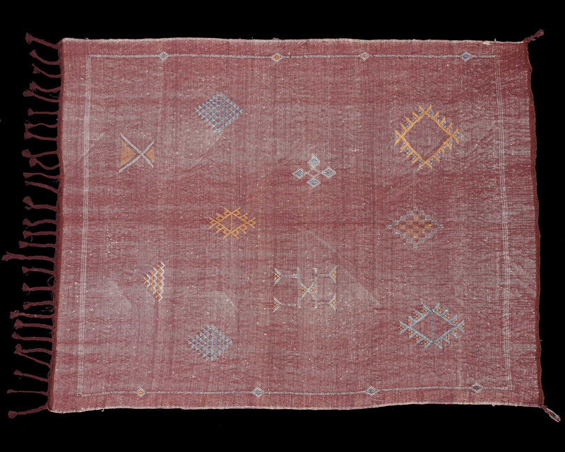 Cactus Silk Moroccan Sabra Accent Rug - Light Copper Red 3'10"x5'01"ft  (RNS-S018)