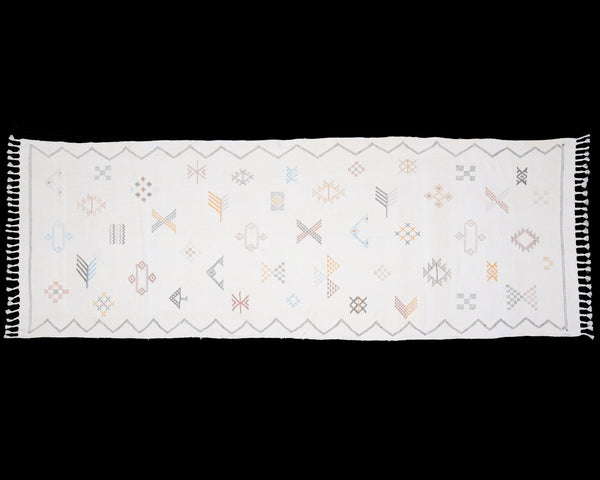 Cactus Silk Moroccan Sabra Runner - Natural White 2'11"x8'04"ft  (UNS-M005)
