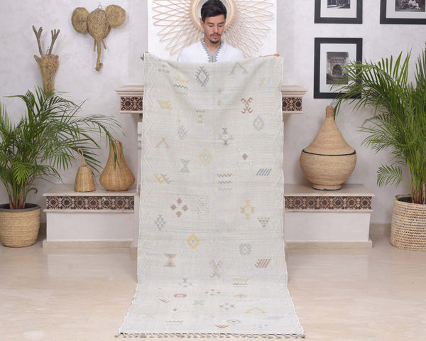 Products Cactus Silk Moroccan Sabra Runner - Washed Gray 3'01"x8'02"ft 