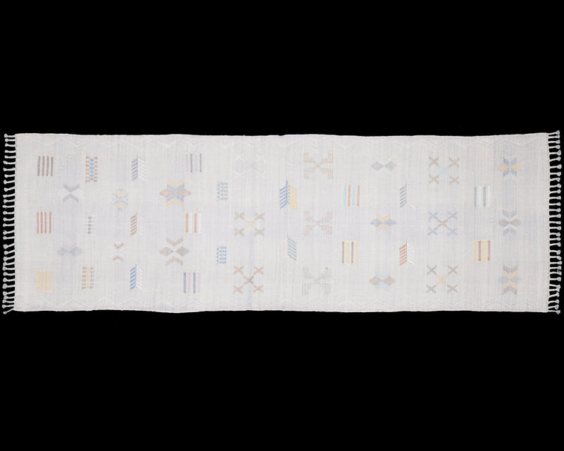 Cactus Silk Moroccan Sabra Runner - Pale Gray 3'00"x9'00"ft  (UNS-M028)